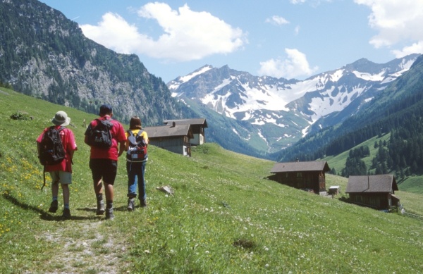 Hikers in Steg, Liechtenstein